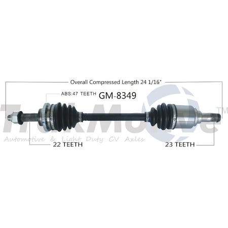 Surtrack Axle Cv Axle Shaft, Gm-8349 GM-8349
